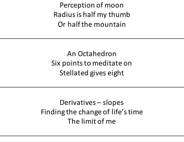 three math haiku with separators