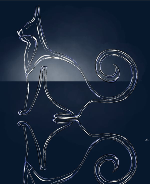 a cat shaped klein bottle sketch