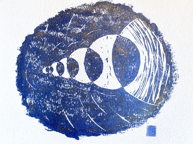 A block print of a fibonacci sequence