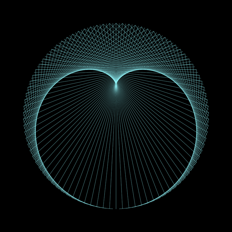 a cardioid made with strings