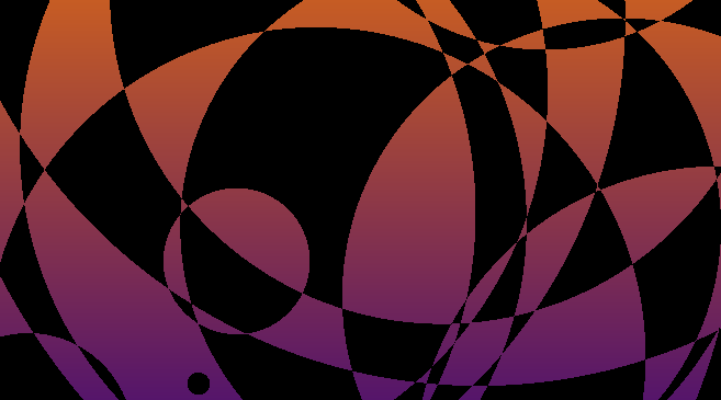 a gradient shading of overlapping circles from orange to purple