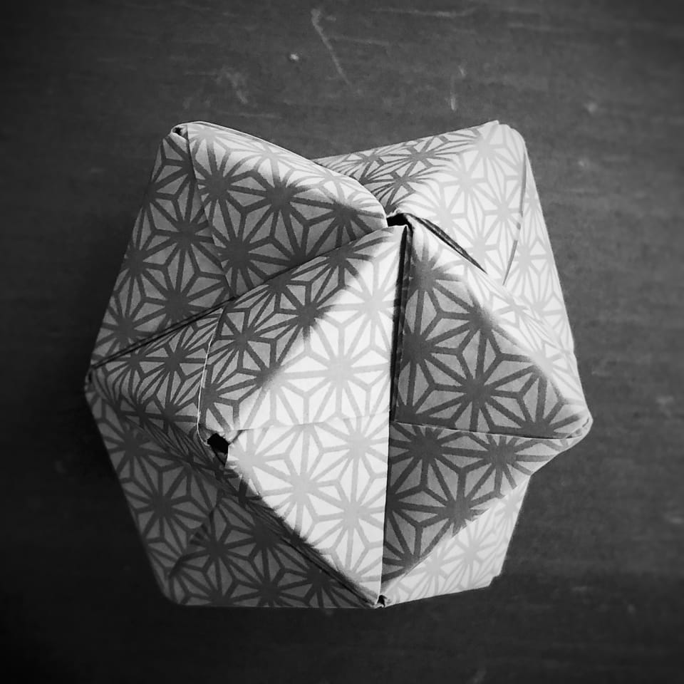 an origami octahedron with geometric paper