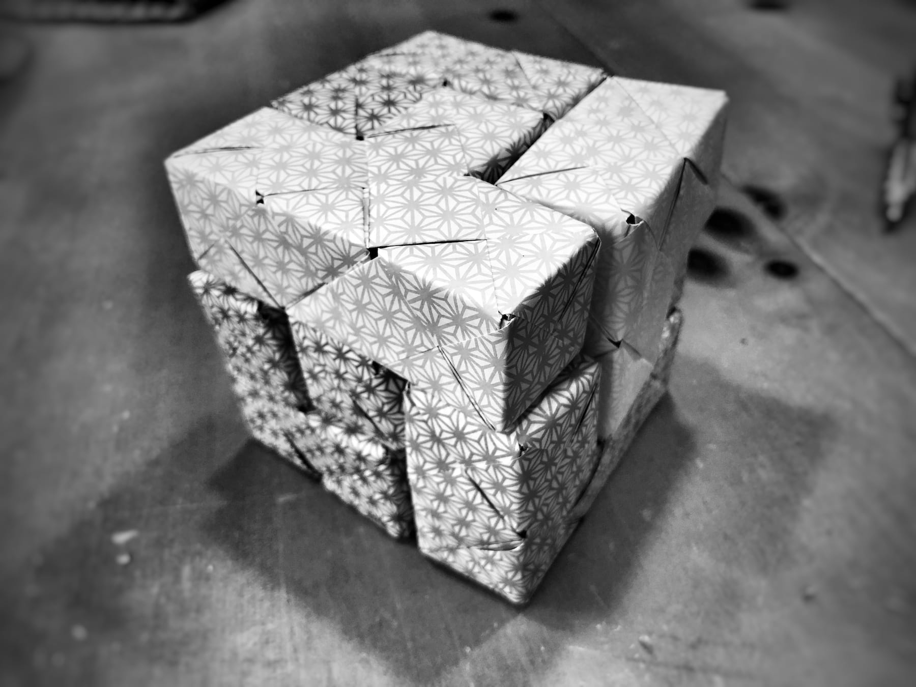 a soma cube made of 118 sheets of origami paper