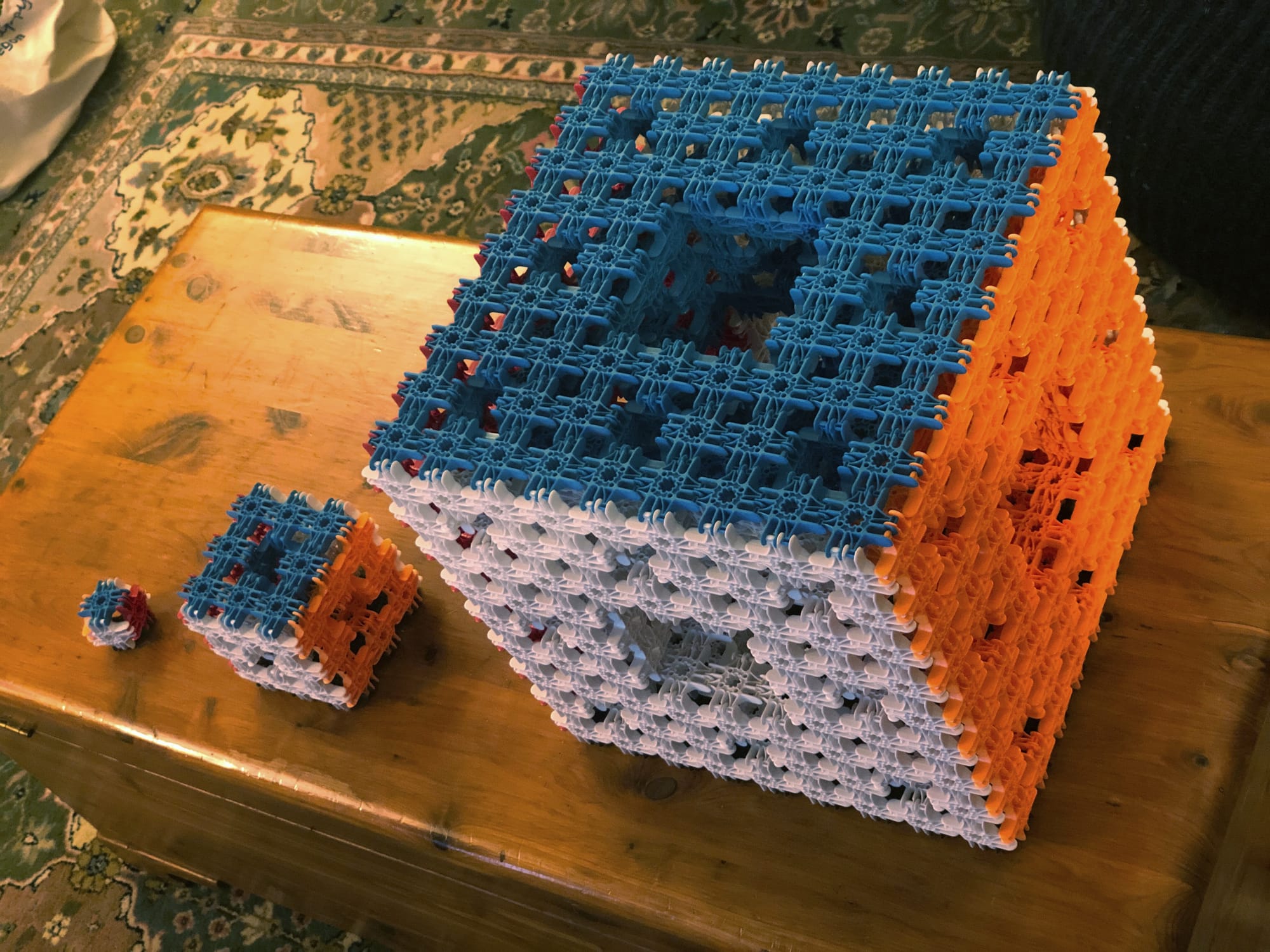 three different menger cubes