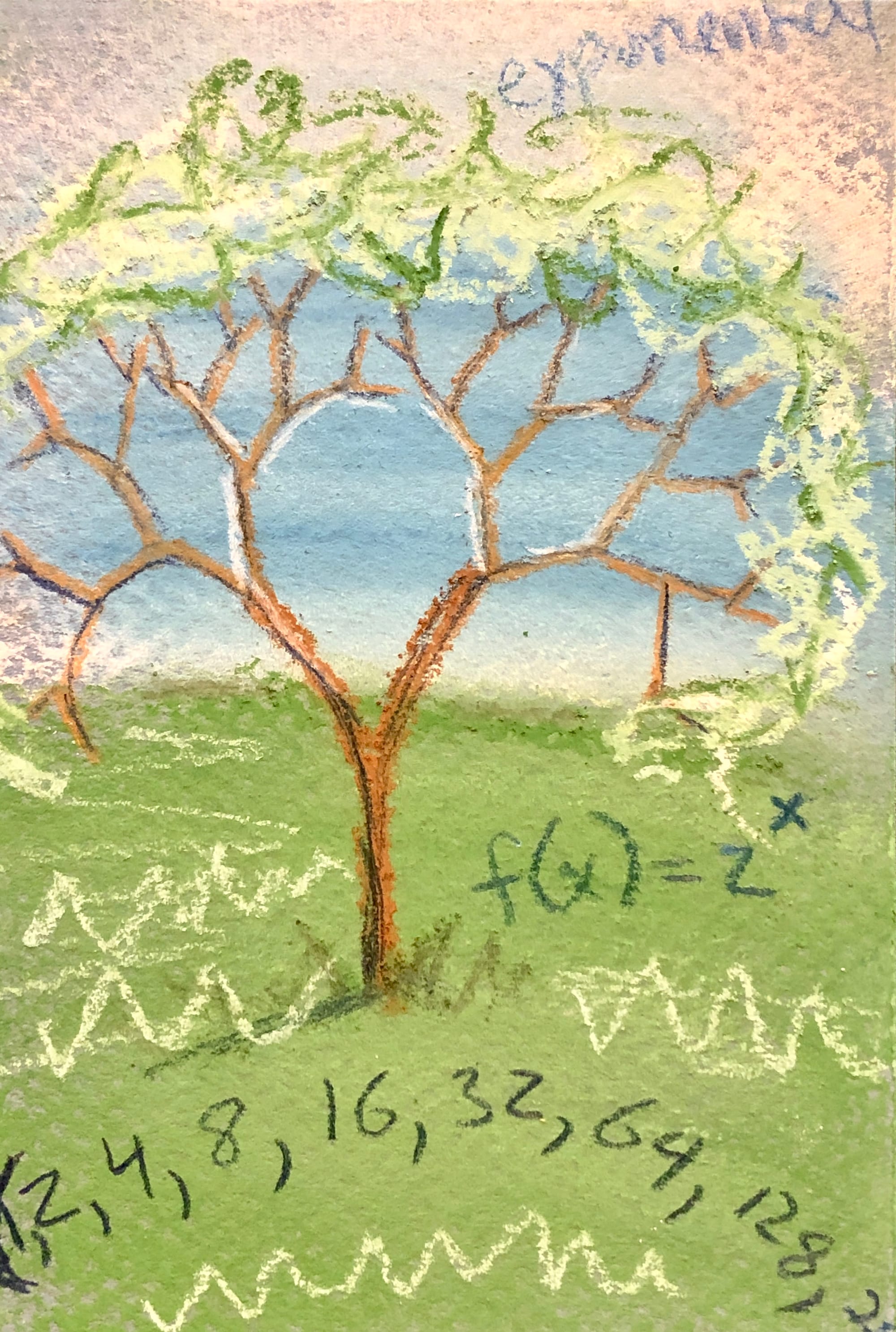 a power of 2 tree with numbers and elements of math