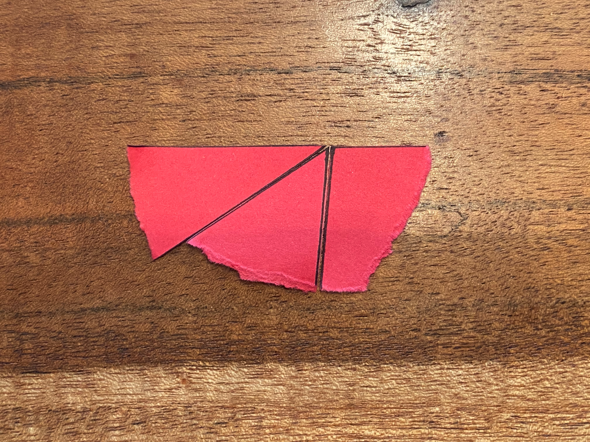 the three corners of the triangle put together make a straight line