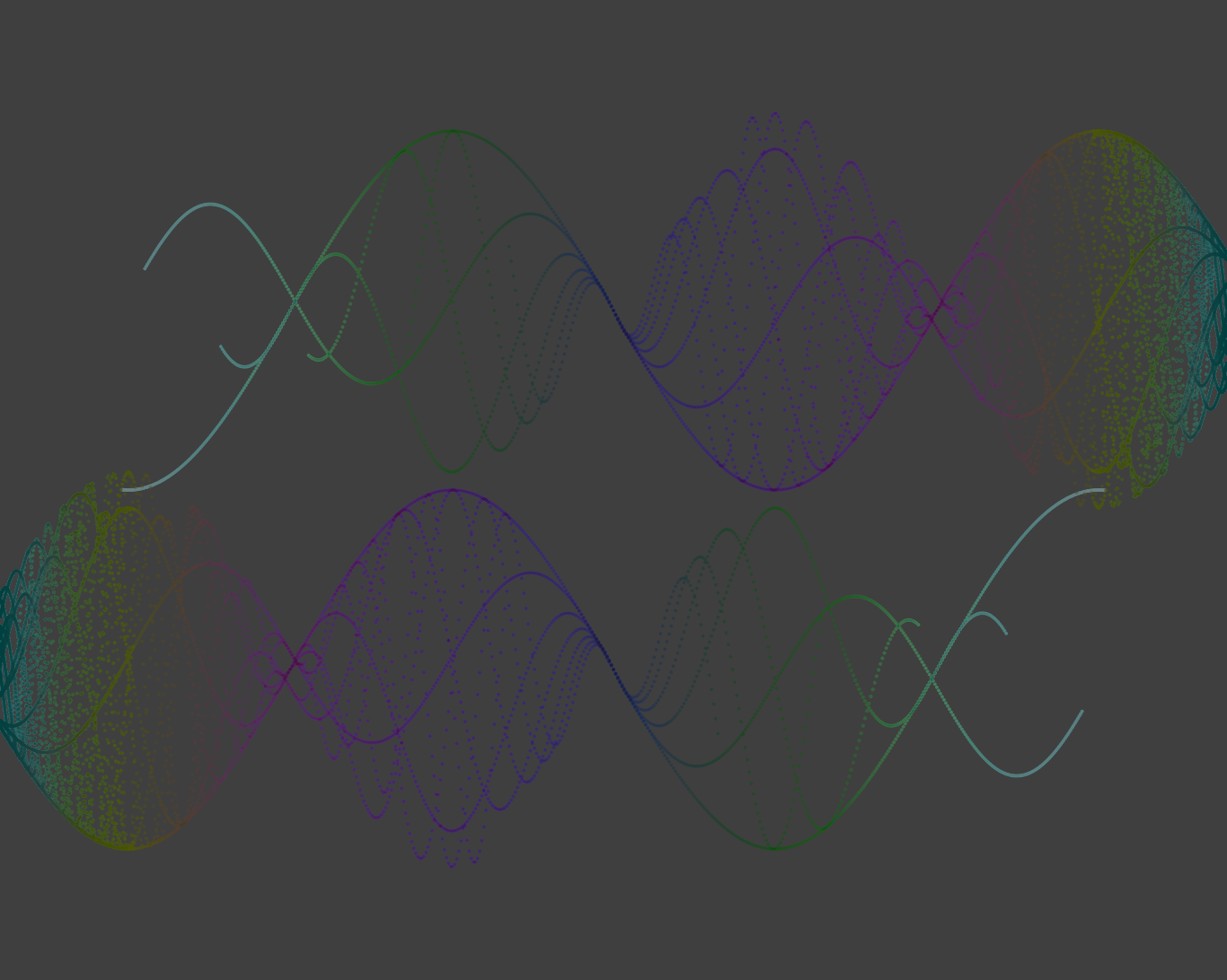 sin and cosine waves on a dark canvas