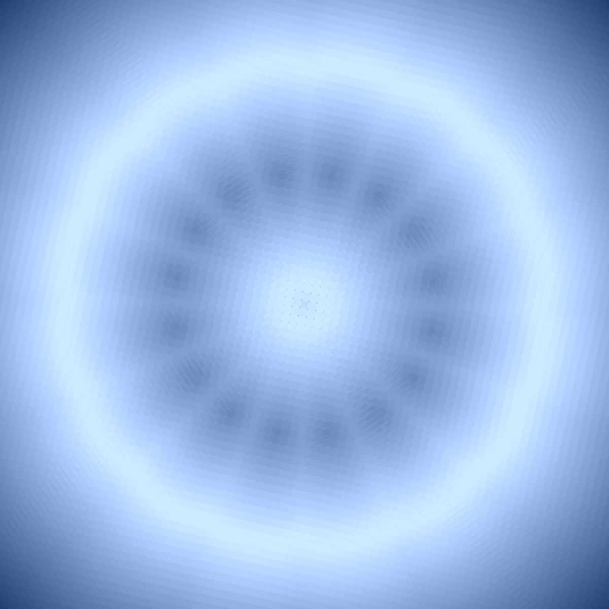 blurry white and blue mandala