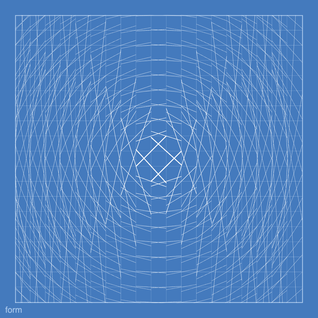 lines drawn with various slopes on a blueprint giving an almost web appearance